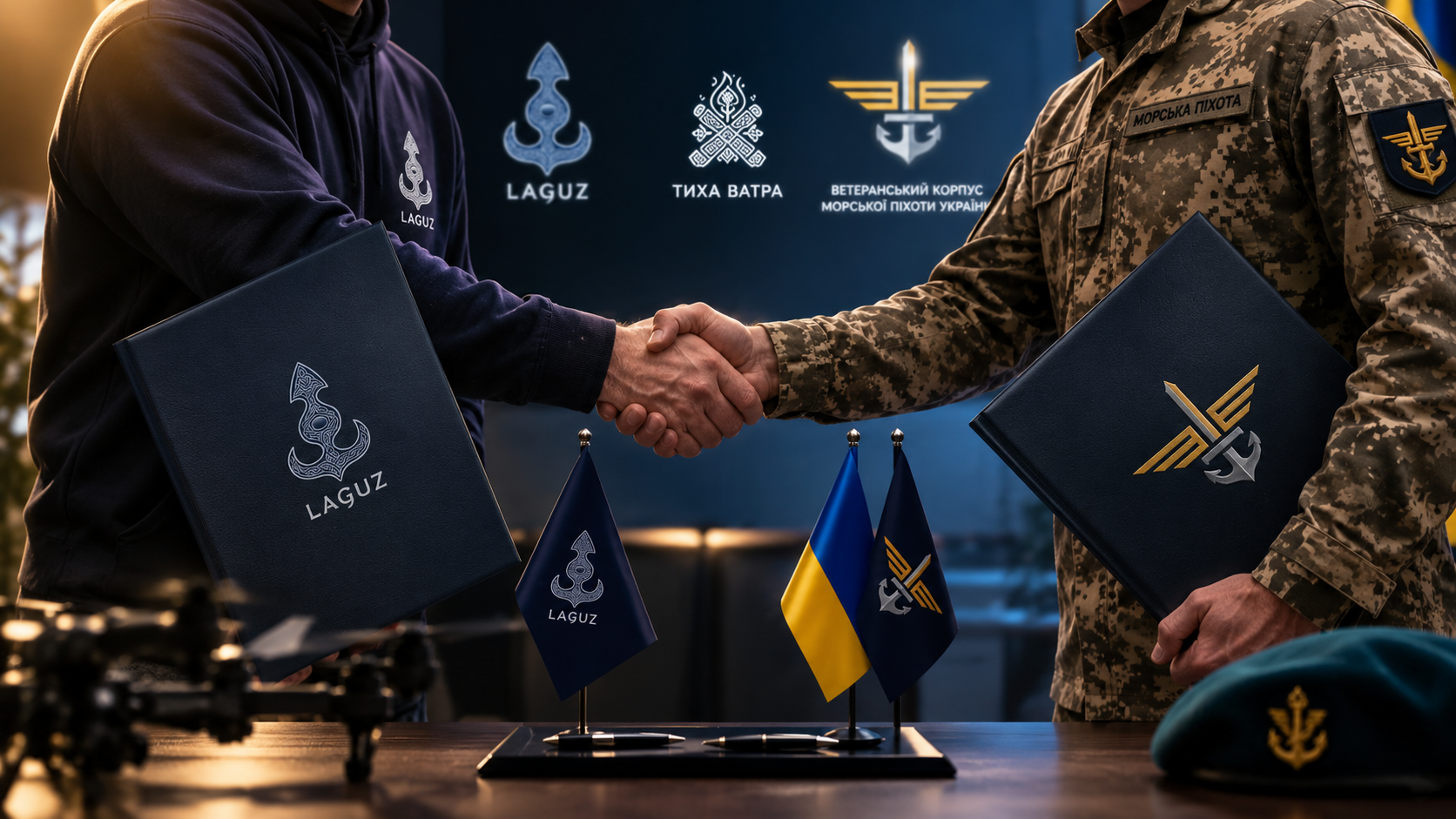 Підписання меморандуму про співпрацю між ГО «Лаґуз» та Ветеранським корпусом морської піхоти України